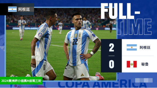 美洲杯-阿根廷2-0秘鲁3连胜头名出线 劳塔罗3场4球帕雷德斯失点 美洲杯-阿根廷2-0秘鲁3连胜头名出线 劳塔罗3场4球帕雷德斯失点