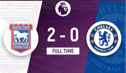 英超-切尔西0-2伊镇3轮不胜！帕尔默中柱 约根森送点