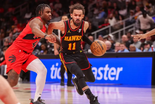 巴恩斯25+6 特雷-杨18+13 丹尼尔斯22+8+5 猛龙6人15+胜老鹰